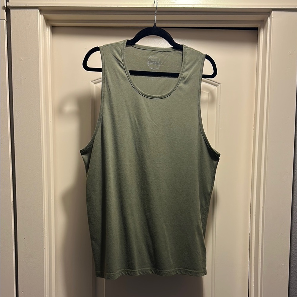 Green Sleeveless Relaxed Tank Top